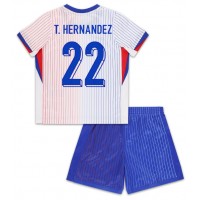 Frankreich Theo Hernandez #22 Auswärts Trikotsatz Kinder EM 2024 Kurzarm (+ Kurze Hosen)